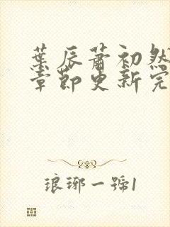 叶辰萧初然最新章节更新完了吗