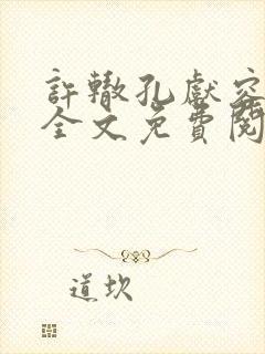 许辙孔献容小说全文免费阅读笔趣阁