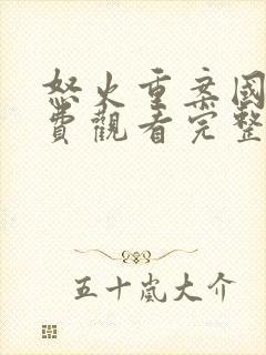 怒火重案国语免费观看完整版