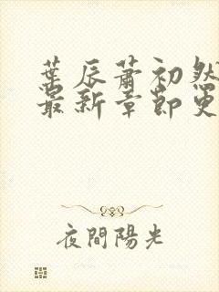 叶辰萧初然免费最新章节更新封面