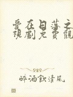 爱在日落之前电视剧免费观看封面