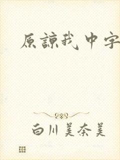 原谅我中字封面