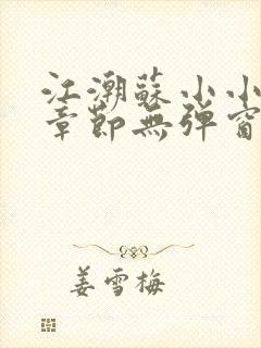 江潮苏小小最新章节无弹窗笔趣阁