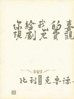 你给我的喜欢电视剧免费观看高清全集封面