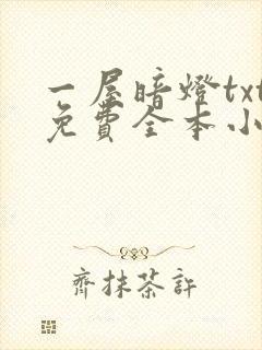 一屋暗灯txt免费全本小说电子书