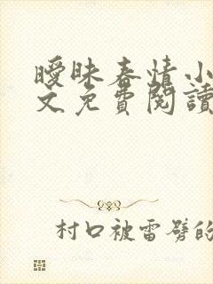 暧昧春情小说全文免费阅读无弹窗封面
