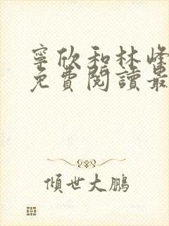 宁欣和林峰小说免费阅读最新章节下载