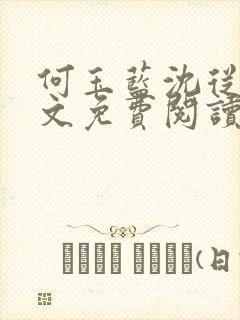 何玉蓝沈从一全文免费阅读封面