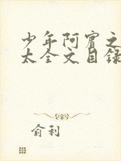 少年阿宾之房东太全文目录