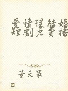 爱情从结婚开始短剧免费播放全集