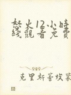 怒火12小时在线观看免费观看中文版