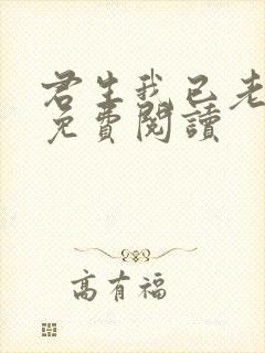 君生我已老全文免费阅读封面