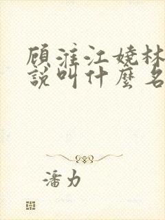 顾淮江娆林澈小说叫什么名字