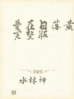 爱在日落黄昏后完整版封面