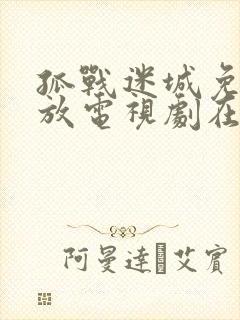 孤战迷城免费播放电视剧在线播放