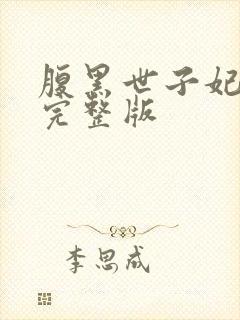 腹黑世子妃日常完整版