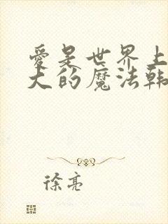 爱是世界上最伟大的魔法韩剧在线观看