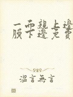 一面亲上边一面膜下边免费阅读