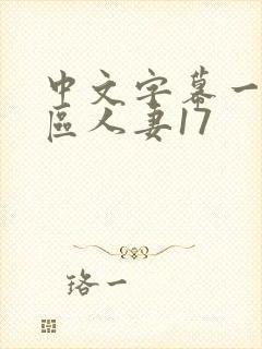 中文字幕一区二区人妻17封面