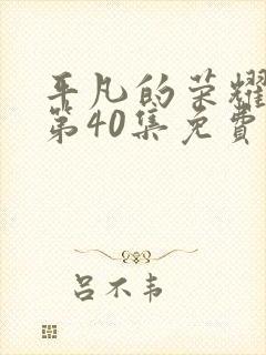 平凡的荣耀真人第40集免费观看