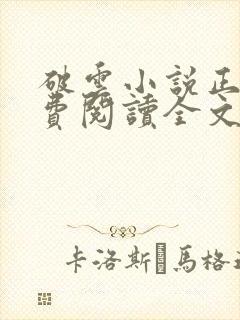 破云小说正版免费阅读全文无弹窗封面