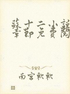 苏十二小说最新章节免费阅读全文