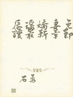 辰瑶娇妻免费阅读最新章节更新