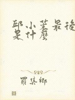 邱小茉最后结局是什么