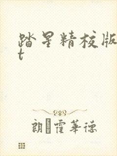 踏星精校版txt封面