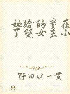 她给的实在太多了双女主小说