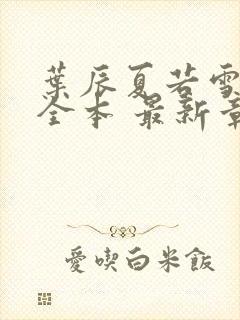 叶辰夏若雪孙怡全本 最新章节