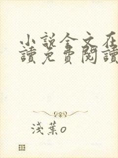 小说全文在线阅读免费阅读封面