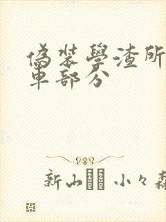 伪装学渣所有开车部分