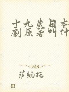 十九岁日本电视剧原著叫什么