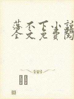 落不下小说在线全文免费阅读笔趣阁