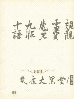 十九岁电视剧国语版免费观看封面