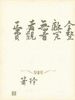 正者无敌全集免费观看完整版高清