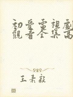 初爱电视剧免费观看全集高清完整版