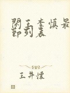 闲王李慎最新章节列表