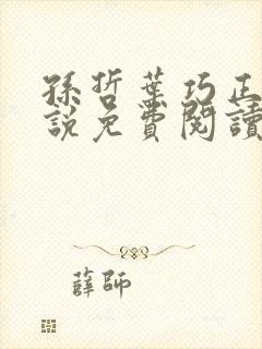 孙哲叶巧正版小说免费阅读