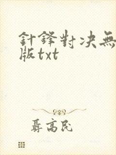 针锋对决无删减版txt
