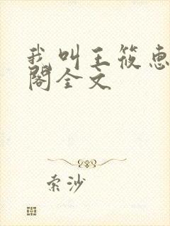 我叫王筱惠笔趣阁全文