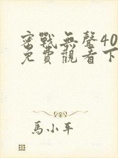 密战无声40集免费观看下载