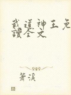 武道神王免费阅读全文封面