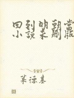 回到明朝当王爷小说未删版完整封面