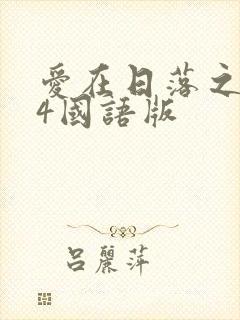 爱在日落之前24国语版封面