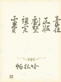 电视剧正青春免费完整版在线观看