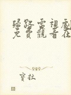 归路电视剧全集免费观看在线播放