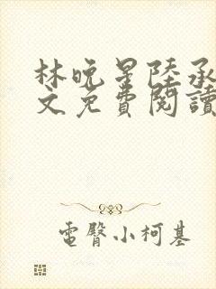 林晚星陆承砚全文免费阅读封面