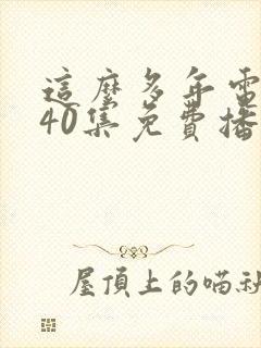 这么多年电视剧40集免费播放封面